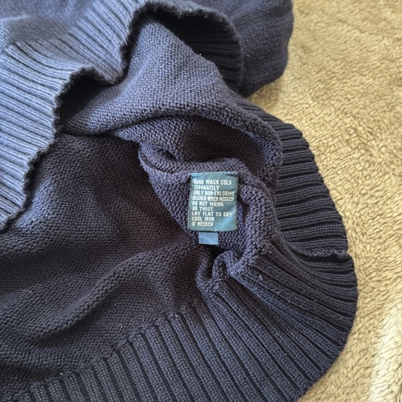 Ralph Lauren Men’s 100% Cotton Navy 3/4 quarter Zip-Up Sweater - Picture 7 of 10